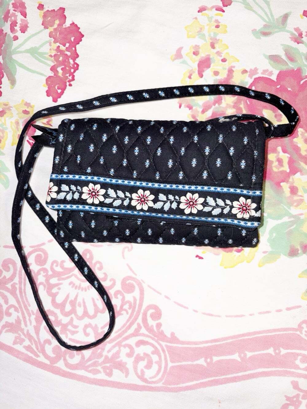 Vera Bradley Strap Wallet  & Coin Purse set in "Alpine Black" Pattern